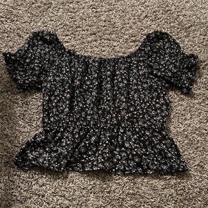 Floral Black Women's Top